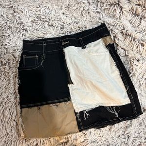 BLOCK DENIM SKIRT